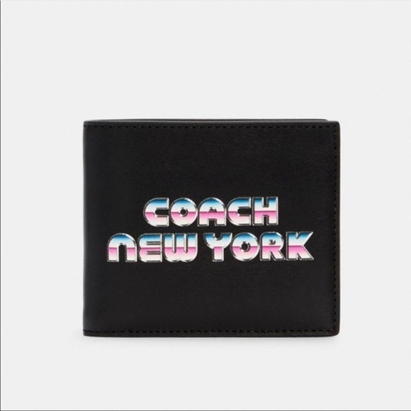 Coach C3412 Double Billfold Wallet With 80'S New York Graphic - Picture 3 of 5